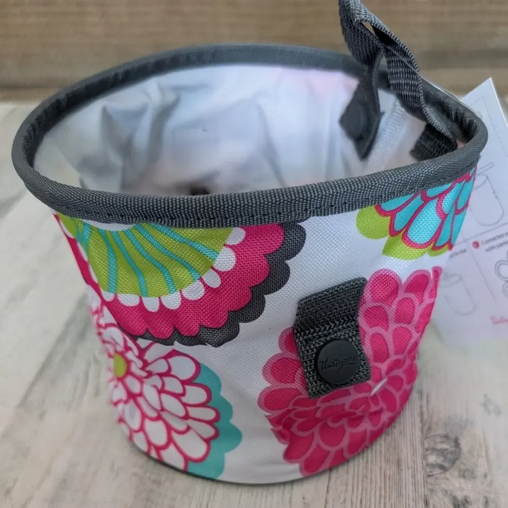 Thirty-One Bubble Bloom Oh Snap Bin PinkBlue Gray Green Floral NEW 31